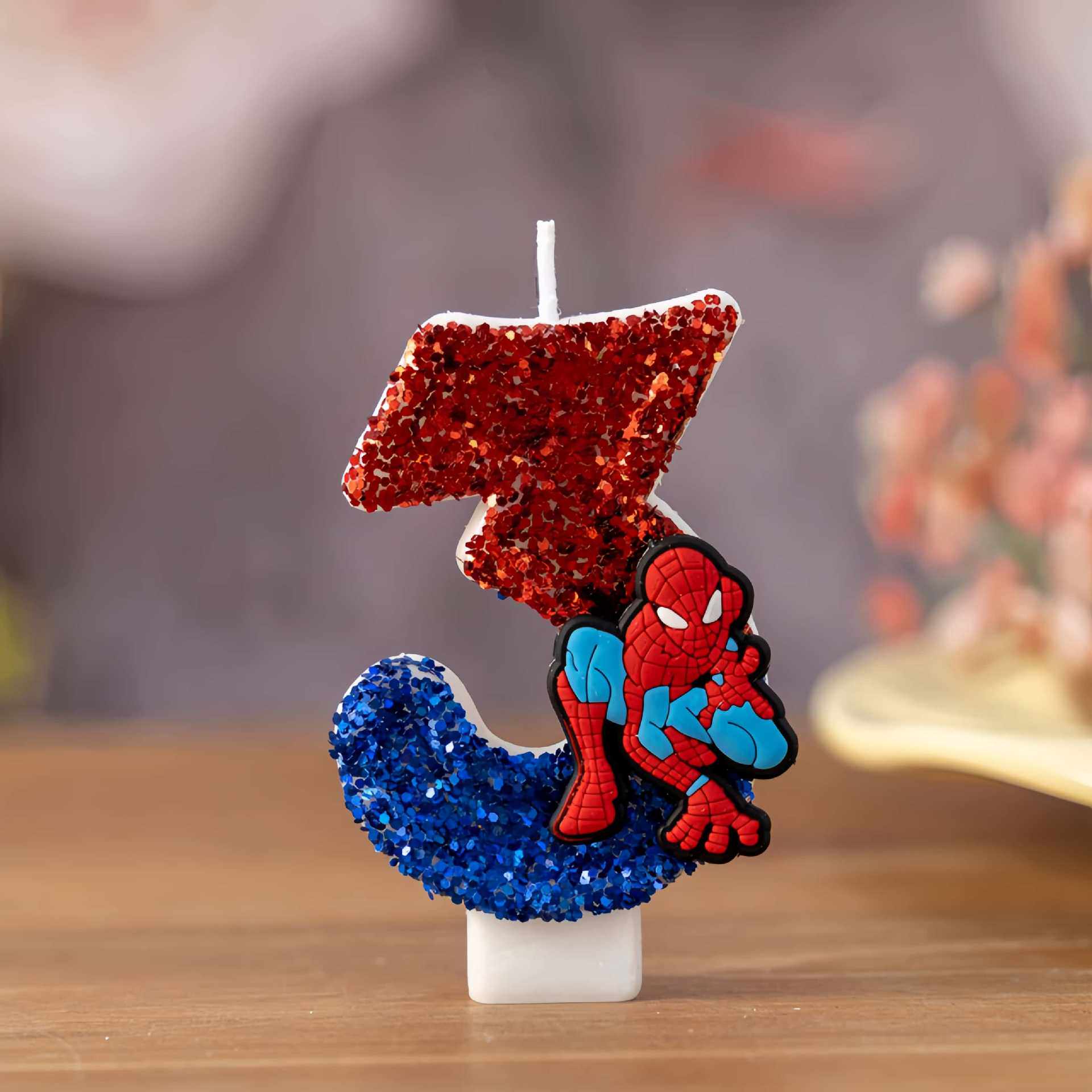 Party Games Kids Birthday - Velas Divertidas de Super-Heróis 0-9, Figuras