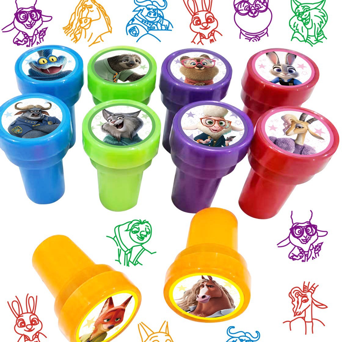 Zootopia Party Games - Super Oferta: Conjunto de 10 Carimbos