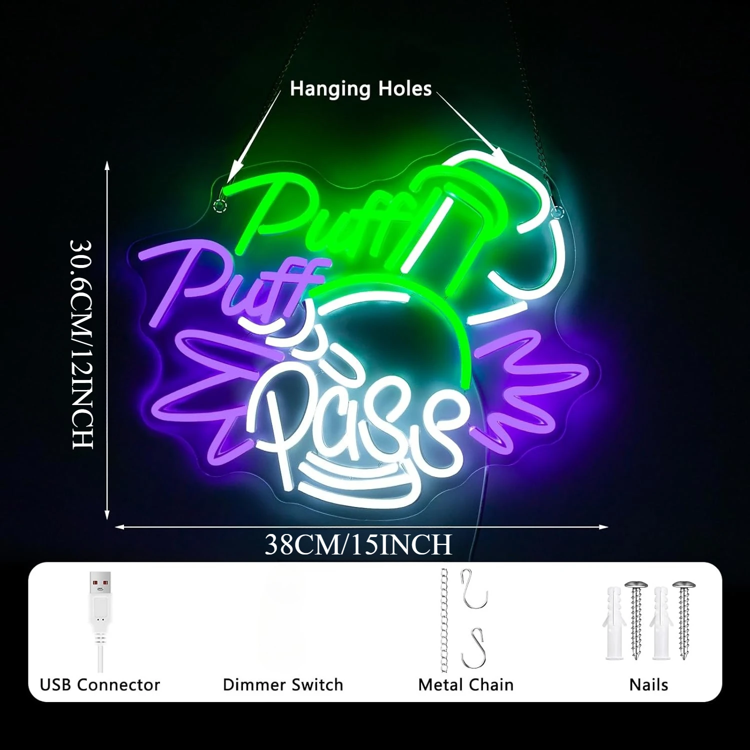 Puff Puff Pass Neon Sign Dimma - Party Games Game Pass avaliação e preço