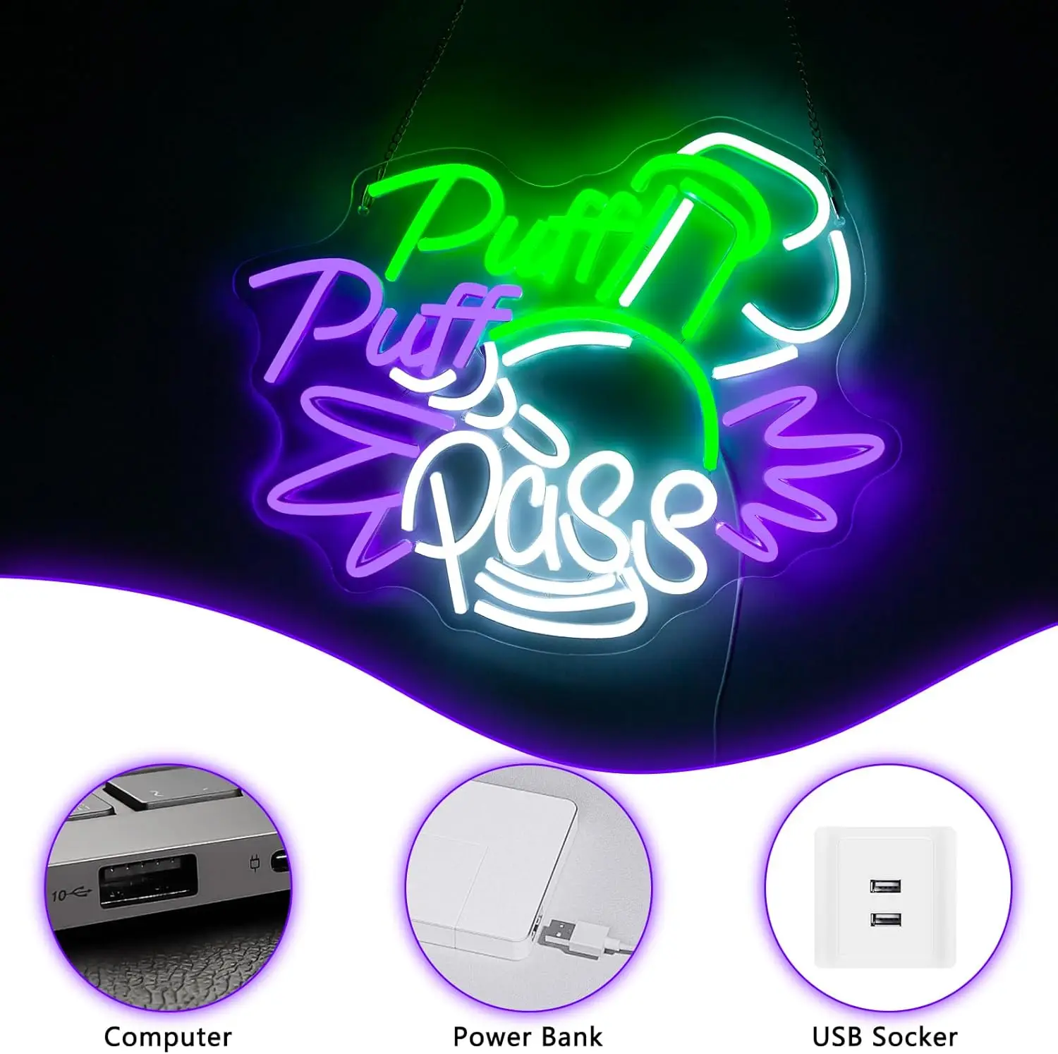 Puff Puff Pass Neon Sign Dimma - Party Games Game Pass avaliação e preço