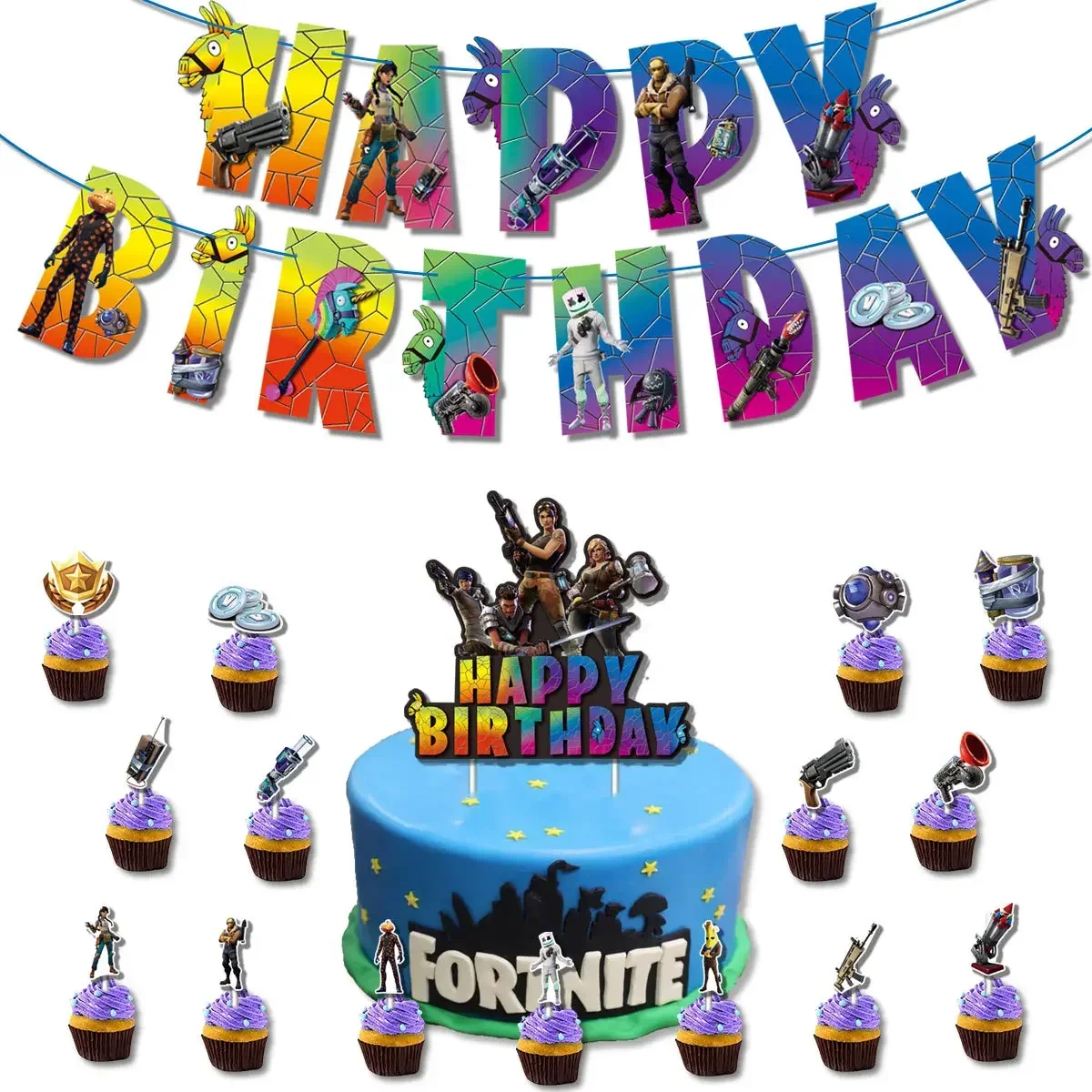 Balões Temáticos do Jogo Fortn - Party Games Kids Birthday avaliação e preço