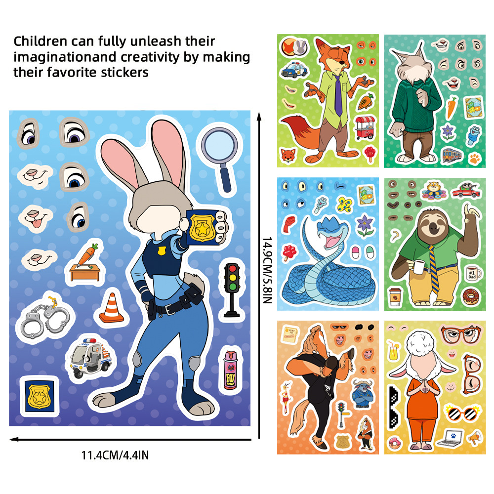 8/16 Folhas de Adesivos Quebra - Zootopia Party Games avaliação e preço